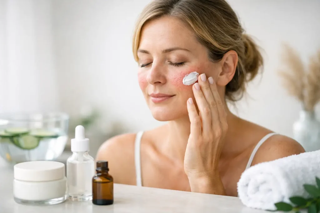 How to Calm Rosacea Flareups Without Overdoing It